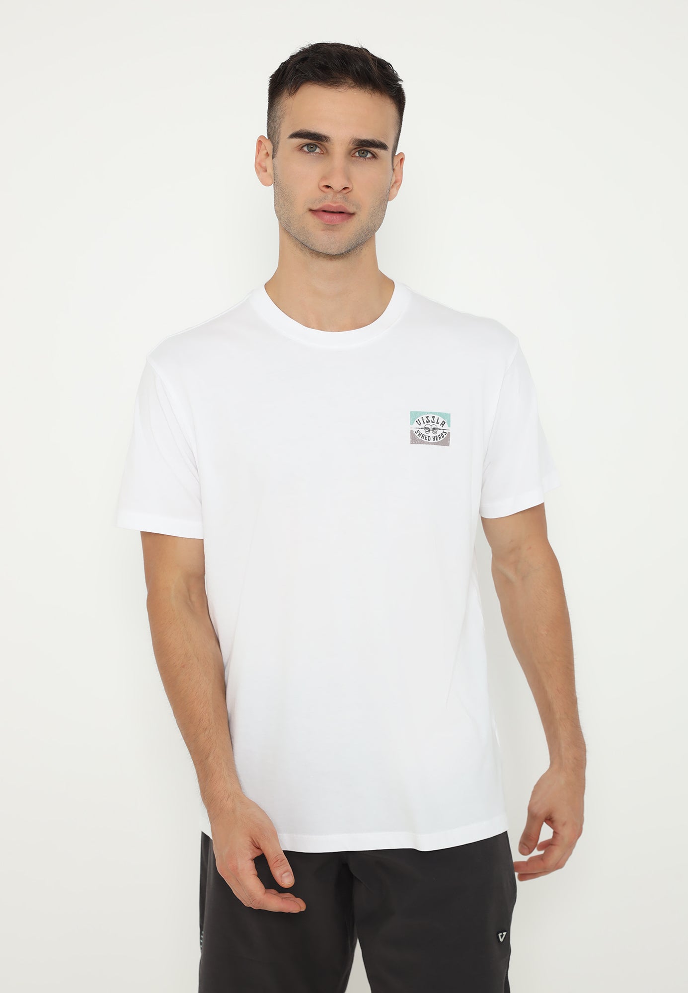 VISSLA-SHRED HEADS ORGANIC TEE-WHT