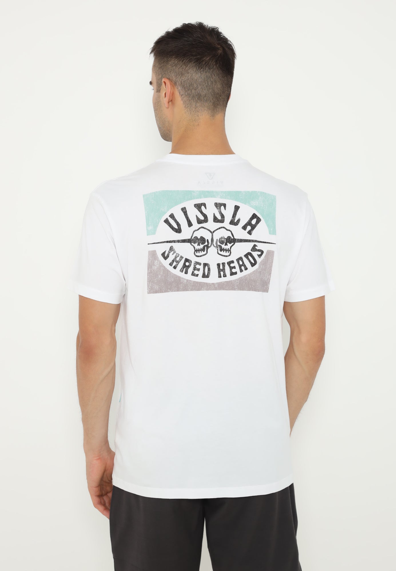 VISSLA-SHRED HEADS ORGANIC TEE-WHT