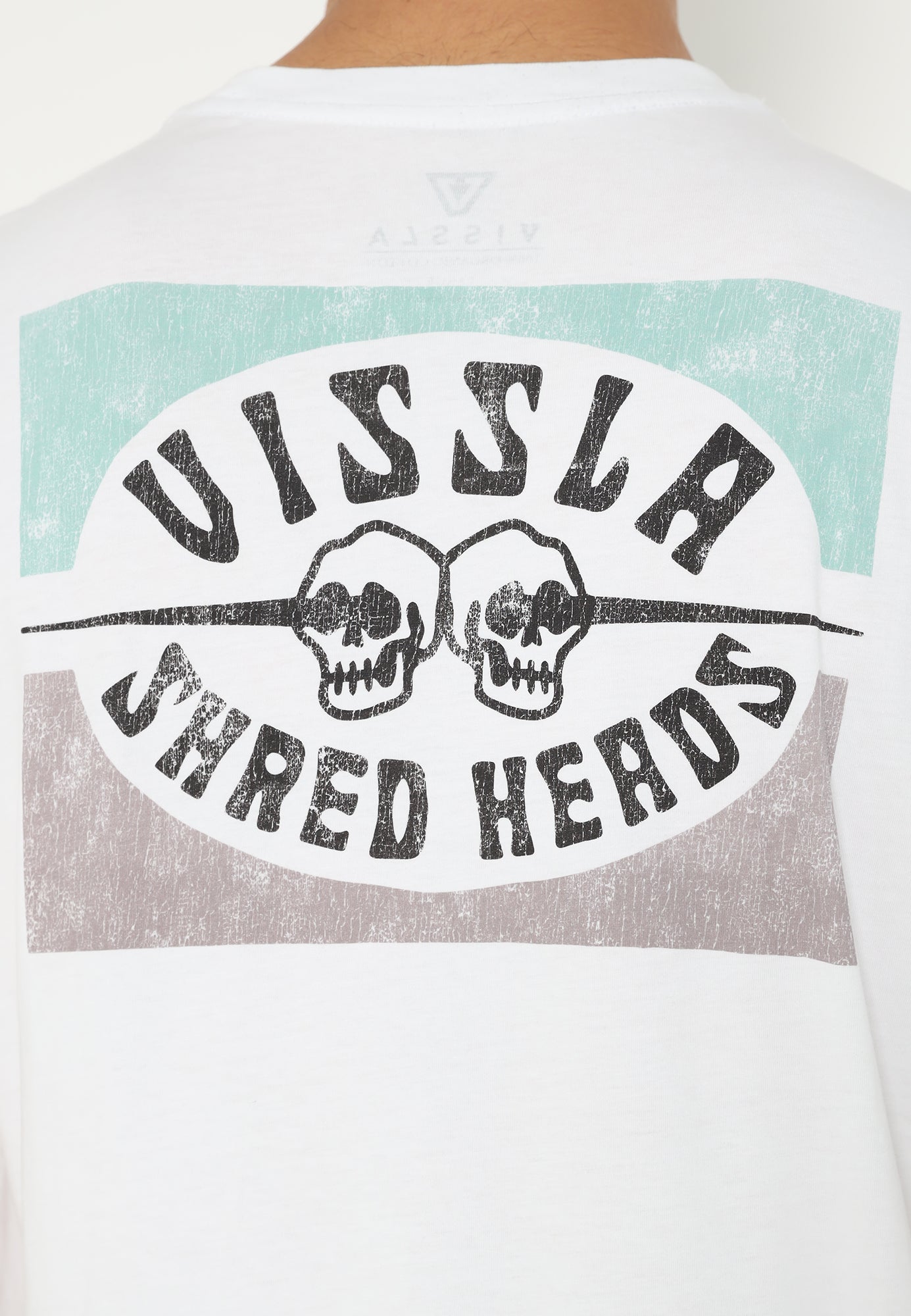 VISSLA-SHRED HEADS ORGANIC TEE-WHT