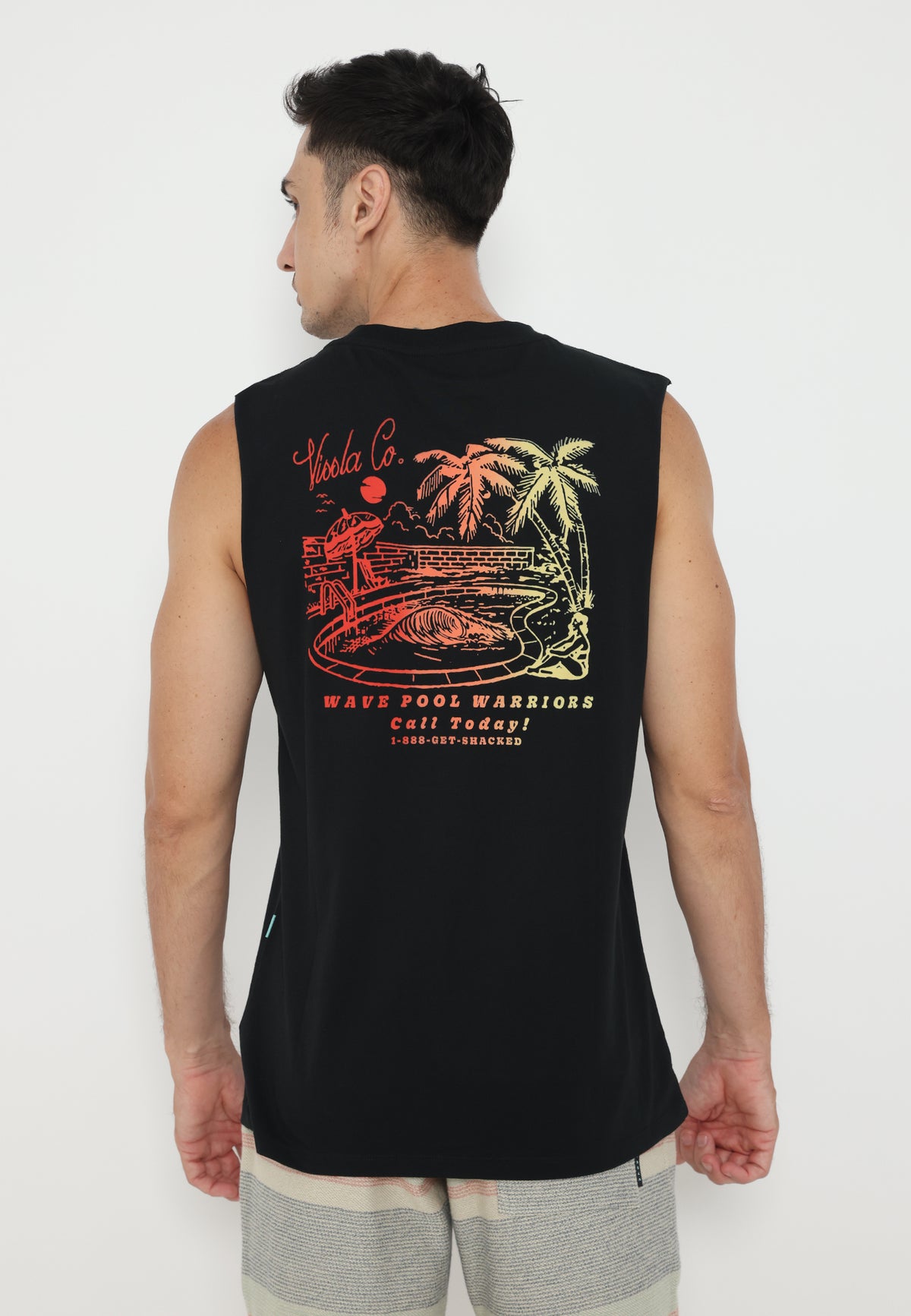 VISSLA-WAVE POOL WARRIOR ORGANIC MUSCLE TEE