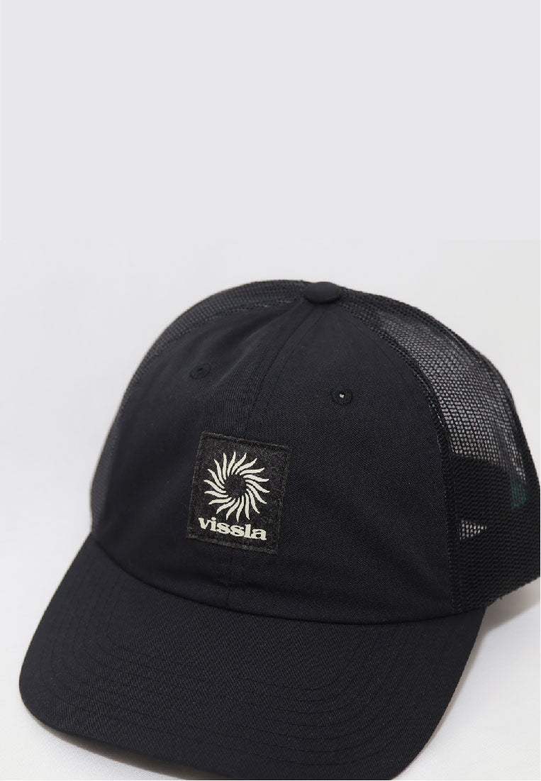 VISSLA-PIN WHEEL ECO TRUCKER HAT-BLK